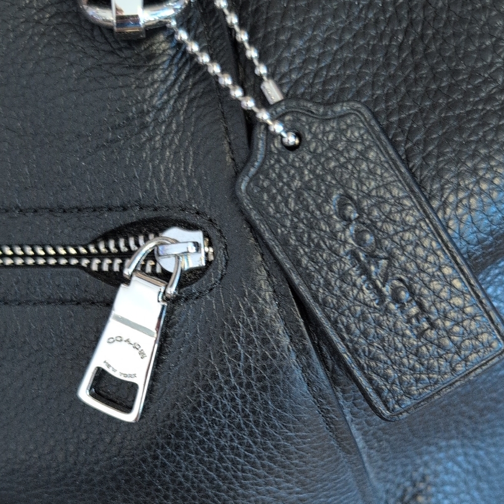 Coach Black Prairie Satchel Pebbled Leather Satchel with Silver Hardware   C294 - Picture 4 of 15